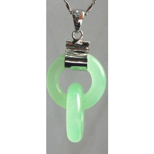 Gros et de dtail nouveau design! lgant double cercle vert stone pendentif