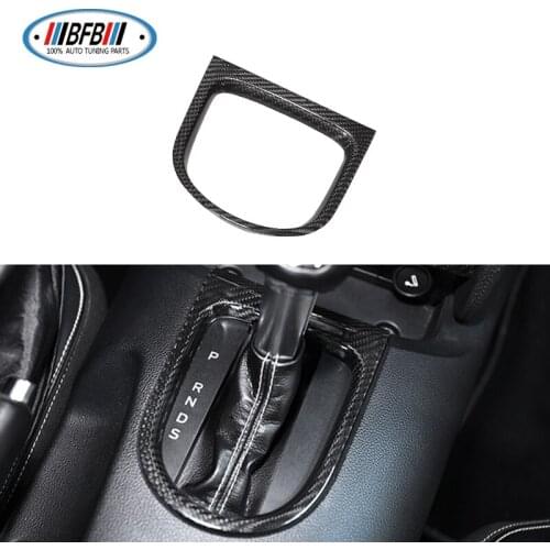 Fit for Mustang 2015-2017 1pcs high fitment Real Dry Carbon Interior Gear Shfit Knob control surrounds frame Panel Trim