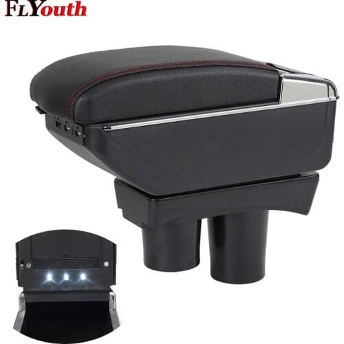 Armrest Box For Citroen C-elysee/ Peugeot 301 2012-2016 USB Charging LED Light Arm Rest Rotatable Centre Console Storage Box