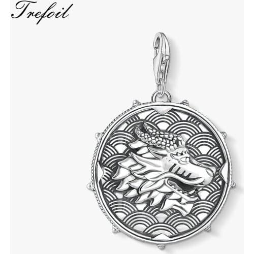 Dragon & Tigaer Charm Pendant, 2019 Fashion Jewelry 925 Sterling Silver Punk Rebel Gift For Women Men Fit Bracelet Necklace