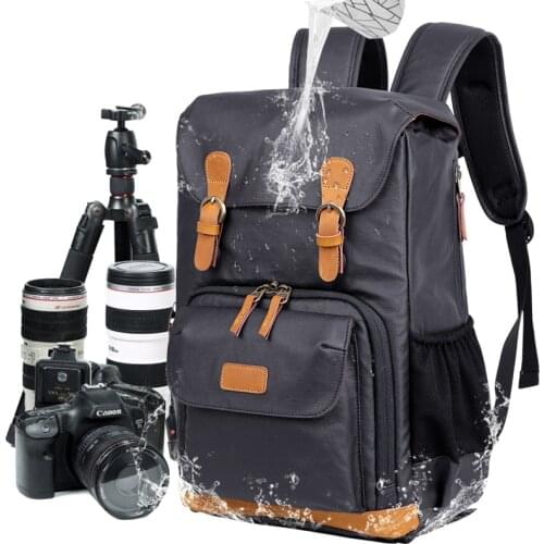 Professional Retro Fashion Casual Waterproof Canvas Camera Tripod Bag Photography Tripod DSLR Backpack for Canon Nikon Song SLR