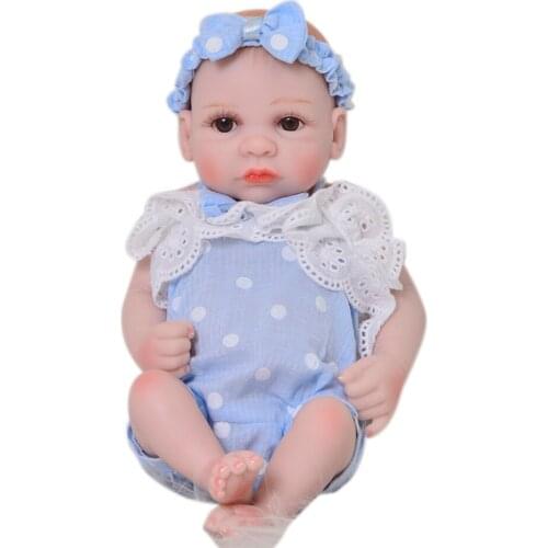 Lifelike 11'' Reborn Baby Doll Mini Full Silicone Vinyl Girl Playmates 27 cm Realista Newborn Dolls For Fashion Kids Gifts