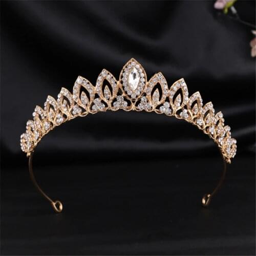 Luxury Rhinestone Metal Tiaras Headbands Princess Bridal Crown Wedding Dress Head Ornaments Small Diadem Hair Jewelry