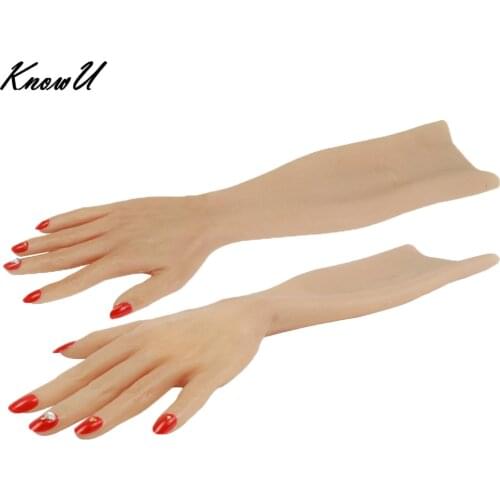 KnowU Crossdress Silicone Femaleskin Gloves Sleeves Highly Simulated Skin Artificial Arm Cover Scars crossdresser transgender