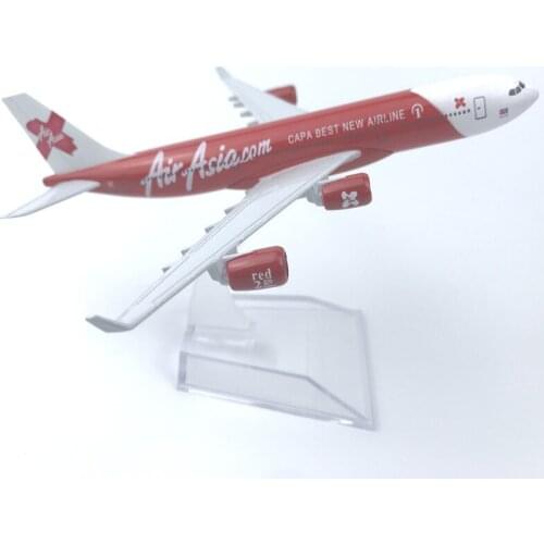 Alloy Airplane Model 16Cm Airbus A34 Malaysia Airasia Aircraft Decoration Collection Charm Gift