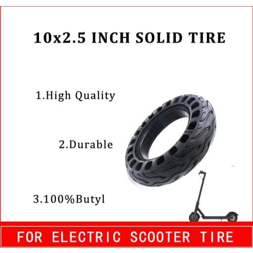 10x2.5 10 Inch Solid Tire High Quality Elastic Durable Electric Scooters Explosion-proof Fire Pattern Tyre Scooter Accessories