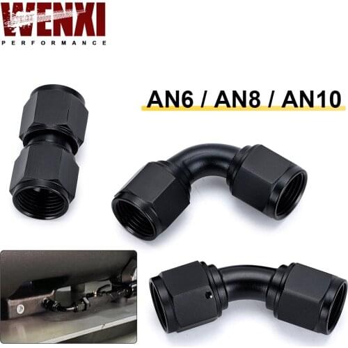 Universal 0 45 90 Degree AN6 AN8 AN10 Female to AN6 AN8 AN10 Female Hydraulic hose Elbow Oil Cooler Fitting Hose Fittings