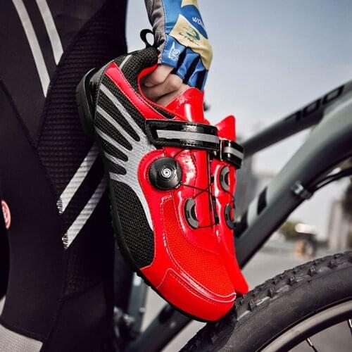 Non-Locking Men MTB Cycling Shoes Breathable Microfiber Bike Shoes Road Bicycle Shoes Rubber Cleat Racing Cycling Snekaers