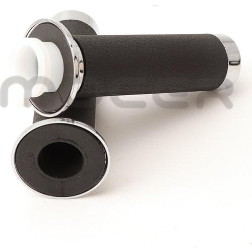 1 Pair 22mm Motorcycle Handlebar Hand Grips Black And Sliver Rubber Plastic Handle Bar For Honda For Yamaha