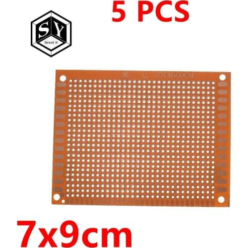 5PCS Great IT 7x9 7*9cm Single Side Prototype PCB Universal Board Experimental Bakelite Copper Plate Circuirt Board