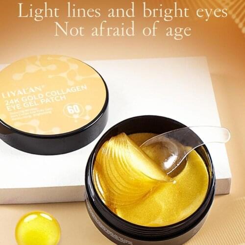 60pcs Gold Gel Seaweed Eye Mask Anti-aging Dark Circles Crystal Collagen Honey Moisturizing Anti-wrinkle Moisturizing Sleep Mask