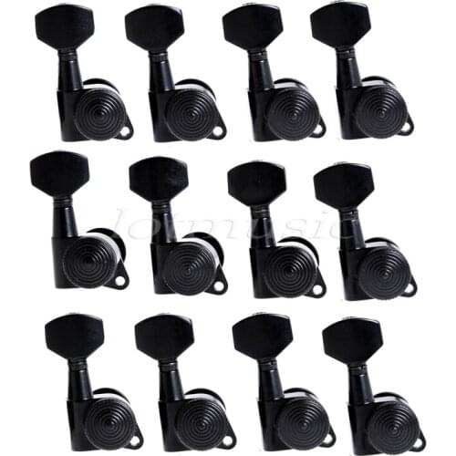 Locking Tuning Pegs Keys Tuners Machine Heads for Guitar Parts 12R Inline Black