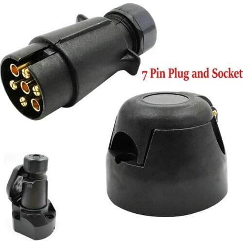 Towbar Towing Electrics Caravan Trailer 7 Pin Plug Socket Round European 12N Type for Trailer Caravan Wiring To Rear Side Lights