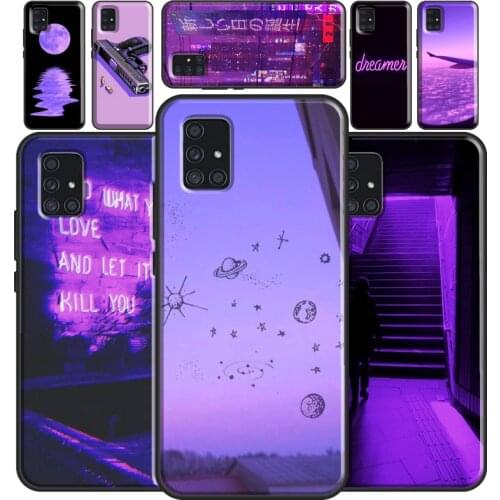 Purple Aesthetic Case For Samsung A20e A21S M11 M21 M31 Cover For Galaxy A71 A51 A70 A50 A40 A10 Coque