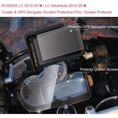 For BMW R1200GS LC 2013-2016 / LC Adventure 2014 2015 2016 Cluster & GPS Navigator Scratch Protection Film Screen Protector