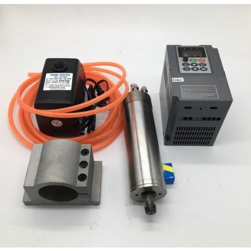 800W ER11 24000rpm 65mm 220v Spindle Motor Water Cooled + 1.5kw inverter VFD+75W water pump Clamp kits For CNC Engraving Router
