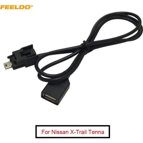 FEELDO 10Pcs Car Audio Radio USB to Mini USB Port Switch Cable Adapter for Nissan X-Trail Tenna Bluebird Sylphy #5661