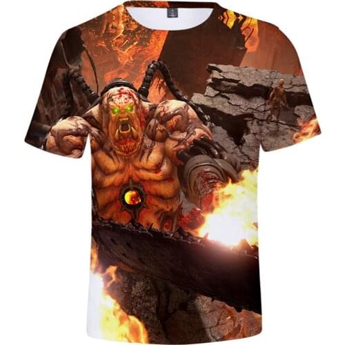 Game Doom Eternal 3D Printed T Shirt Men/women Summer Fashion Harajuku Anime T-shirt O-neck Casual Short Sleeves Top Tees
