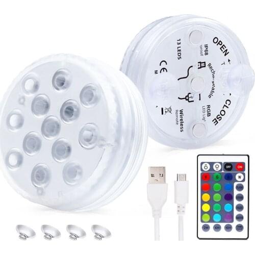 Hot Sale IP68 Rechargeable Magnet RGB Submersible Swimming Pool Lights for Aquarium Fish Tank Fountain