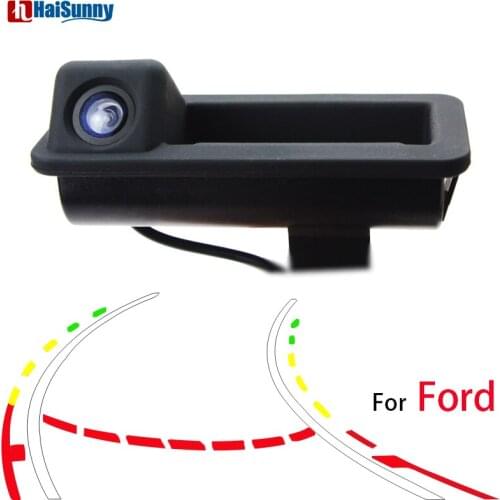 HaiSunny Trajectory Car Reverse CameraTrunk Handle For Ford Focus 2C 2010 2011 Mondeo 2010 2011 2012 Fiesta S-Max Rear Camera