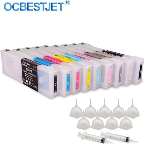 9Colors/Set T5911-T5919 T5921-T5929 Empty Refillable Ink Cartridge With Chip For Epson Stylus Pro 11880 11880C Printer 700ML/PC