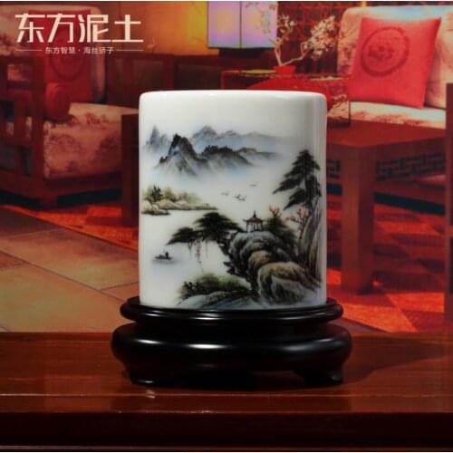 Ceramic brush pot soil practical office furnishing articles study the teacher memorial gifts can be customized