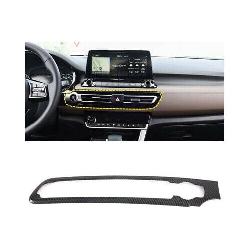 LHD Carbon Fiber Look Middle Console Air Vent Cover Trim For Kia Seltos 19-20