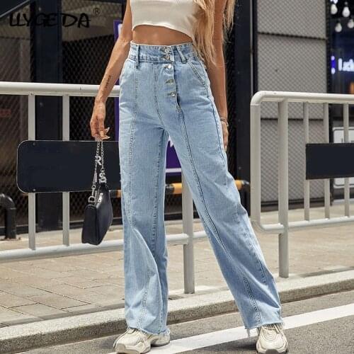 LLYGE Womens High Jeans