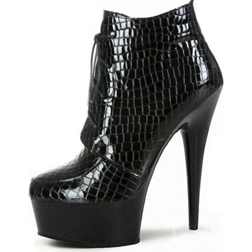 Fashion Sexy Wild Flock Black Boots Women Boots 15CM High Heels Boots Women Shoes Fashion Boots Super High Heel Shoes