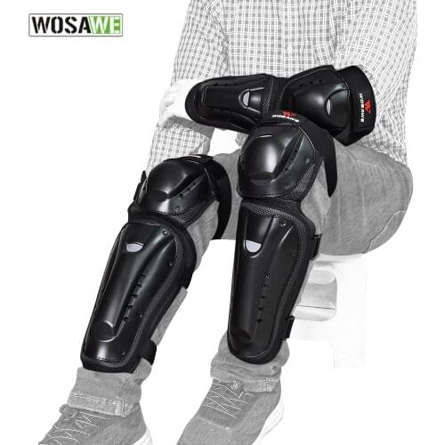 WOSAWE Motorcycle Knee Pads Protector Motocross Snowboard Skateboard Ski Roller Hockey Sports Protection Support MTB Kneepad Set