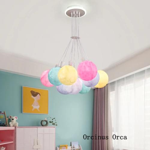 Cartoon creative color balloon chandelier Girl Bedroom childrens room lamp lovely decoration candy color ball Chandelier