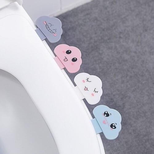 Cartoon Cloud Toilet Cover Lifting Device Portable Toilet Seat Lifters Lid Handle Sticker Portable Toilet Lid Cover Seat Opener