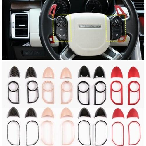 Car Steering Wheel Button Decorative Frame Trim For Land Rover Range Rover Sport Voque Evoque Velar Discovery 5 Discovery Sport