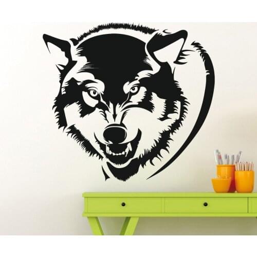 Wolf Head Pattern Special Designed Wall Decals Home Livingroom Animals Series Decorative Vinyl Wall Stickers Wallpaper W-647