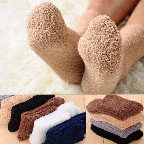 1 Pair Cozy Spandex Cashmere Velvet Socks Men Women Winter Warm Sleep Bed Floor Home Calcetines Invierno Hombre