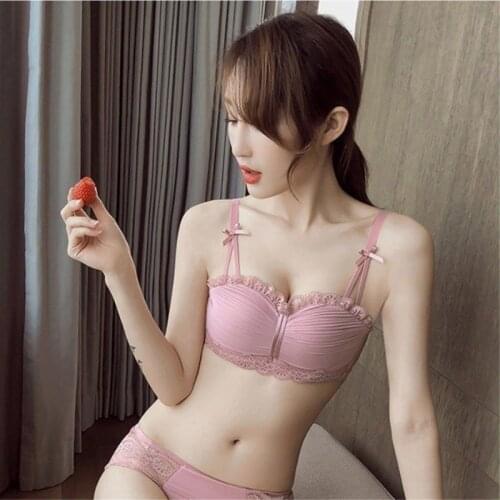 2021 New Womens Sexy Lace Underwear Gather Up Students' Sweet Korean Bra Without Steel Ring M012