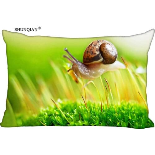 New Snail on Green Pillow Case Custom Wedding Pillowcase Cover Cases Gift Zippered Rectangle Pillow Case