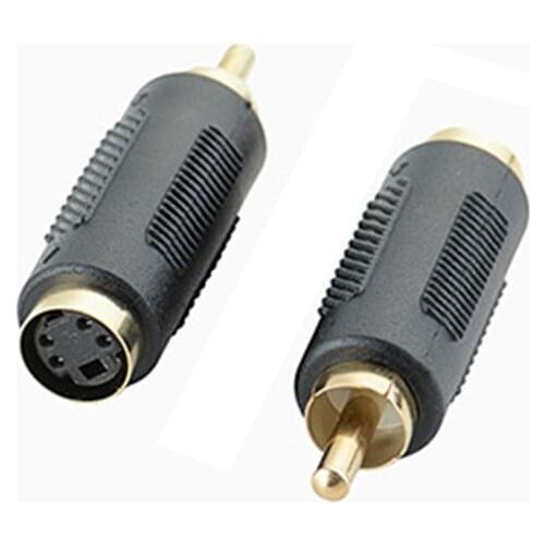 Wholesale S-VIDEO Female To RCA Male AV TV 4 PIN Plug Cable M to F 4Pin S Video Adapter