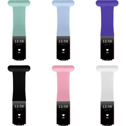 Suitable For Fitbit Charge 3/4 Watchband Silicone Smart Sports Bracelet Silicone for Strap pin Brooch strap