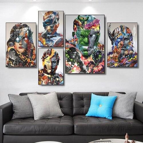 Avengers Marvel Superhero Character Hulk Thor Posters Print Wall Art Canvas Painting for Living Room Corridor Home Decor Picture