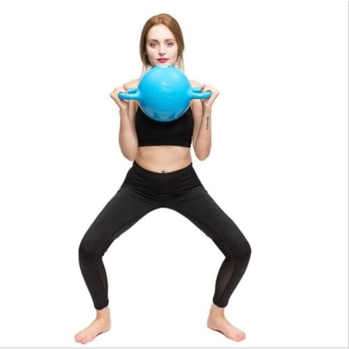 PVC Yoga Fitness Injection Kettle Bell Double Handle Sports Equipment Exercise Pilates Body Shaping Massage Water Dumbbell 2020