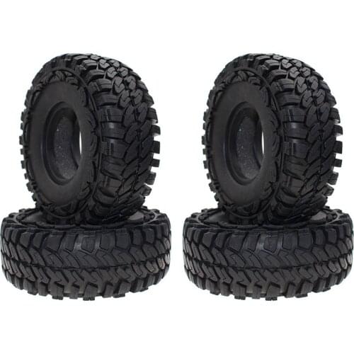 RCTOYFUN 4pcs Rubber Wheel Tires for for Rock Crawler Axial SCX10 D90 CC01 Black 1.9 inch Climbing Car Tire Skin Accessories