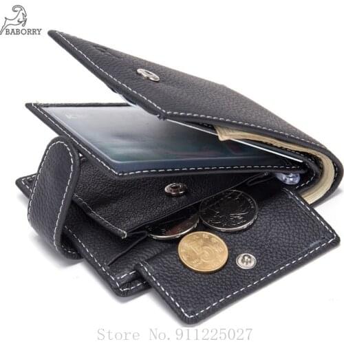 Luxury Mens Cowhide Wallets Fashion Male Purse Coin Pocket Multi-card Photo Clip Hasp Card Holder Mony Bag