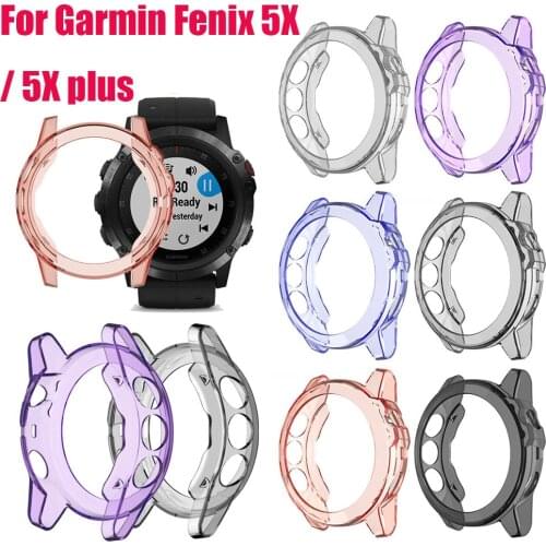 TPU Watch Case For Garmin Fenix 5X / 5X plus TPU Watch Protective Case Cover Screen Protectors