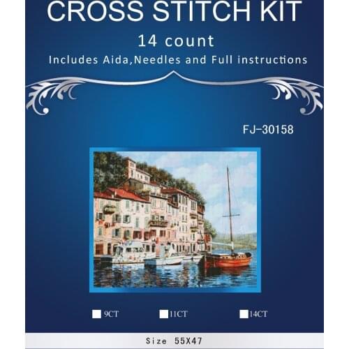Top Quality Lovely Hot Sell Counted Cross Stitch Kit Old World Holiday Ornaments Similar DMC DIM fj-3015 Boat corner