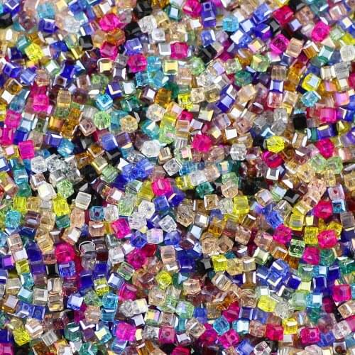 YHBZRET Square shape Upscale Austrian crystal beads spacer 2mm 200pcs Transparent Loose beads for Jewelry making bracelet DIY