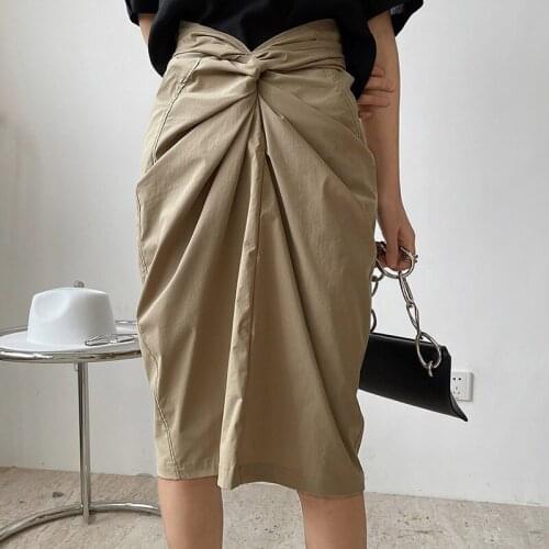 Patchwork Strap Skirts For Female High Waist Slimming Ruched Womens Causal Skirt Fashion Streetwear Summer New 2021 X226