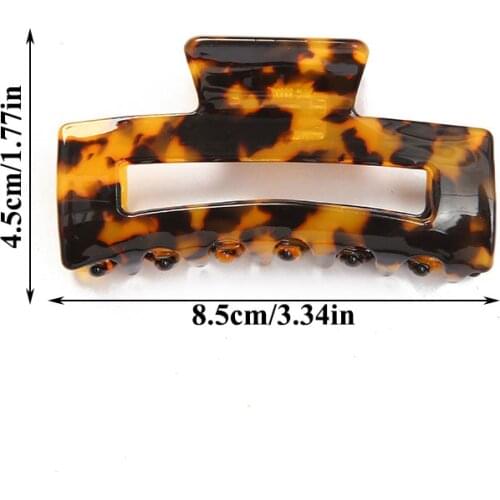 Leopard Grain Hair Claws Clamps Large Square Geometric Acetate Hair Crabs Clip Women Fashion Hairband Headbands Hair Accessories