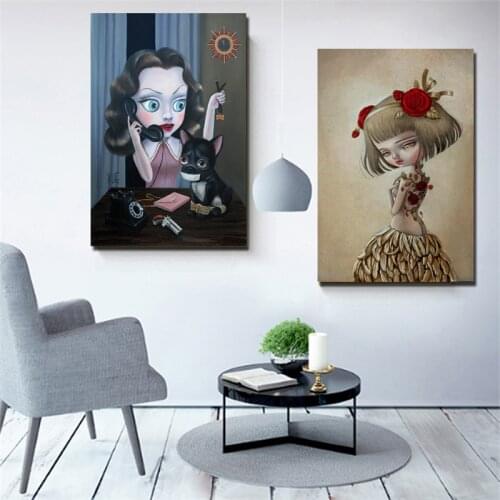 Creepy Cute Exhibition By Artist Xue Wang Kukula Canvas Painting Oil Print Poster Wall Art HD Picture For Living Room Home Decor