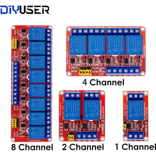 12V Relay module 1 2 4 8 Channel Relay Module Board Shield with Optocoupler Support High and Low Level Trigger for Arduino